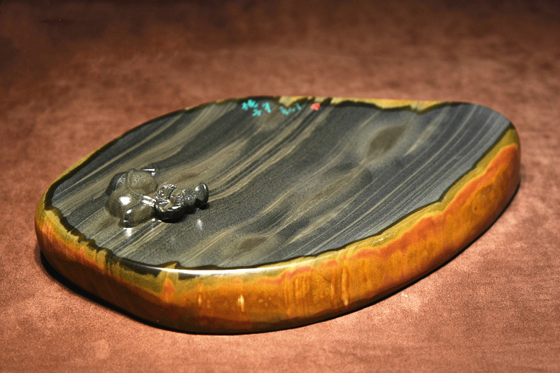 金皮籽簡樸硯臺，自然意境中國硯臺