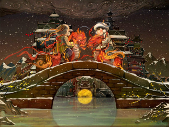 家佳樂文學年畫插畫，家佳樂文學手繪插畫圖片