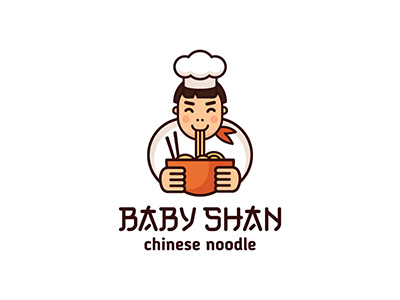 個性鮮明面條logo，精美面館簡易logo