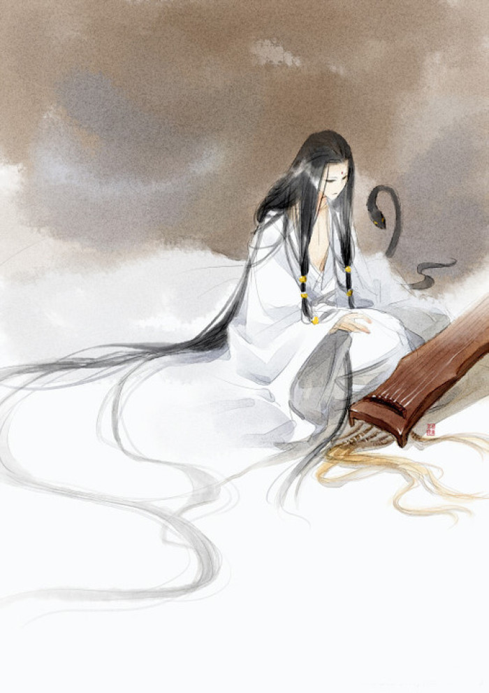 唯美人物插畫，詩意家佳樂文學(xué)手繪插畫