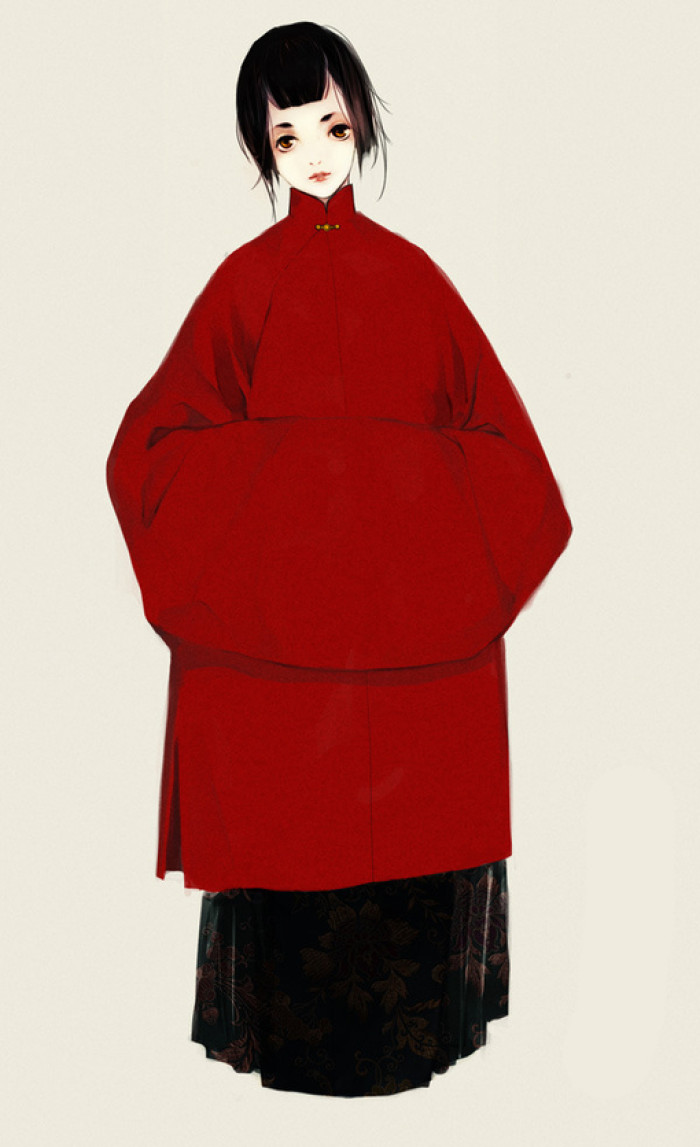 精美古風(fēng)服飾插畫，家佳樂文學(xué)手繪插畫