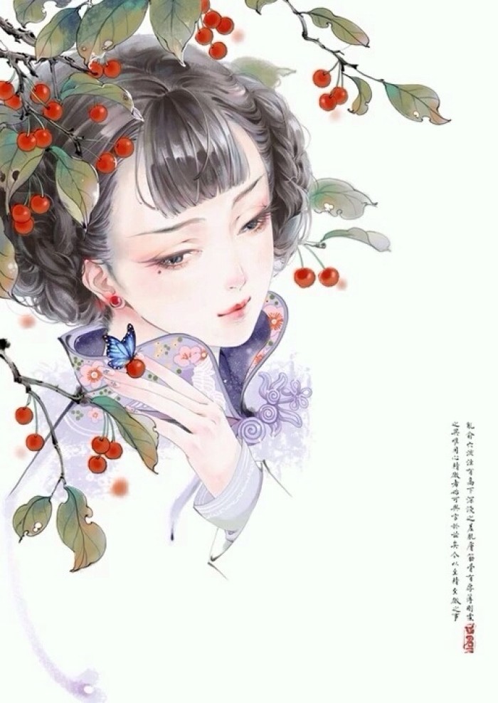 相見茫然詩(shī)意插畫，中國(guó)古風(fēng)手繪插畫