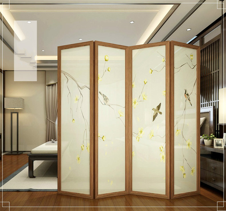 精致油畫(huà)屏風(fēng)，秀麗中式屏風(fēng)