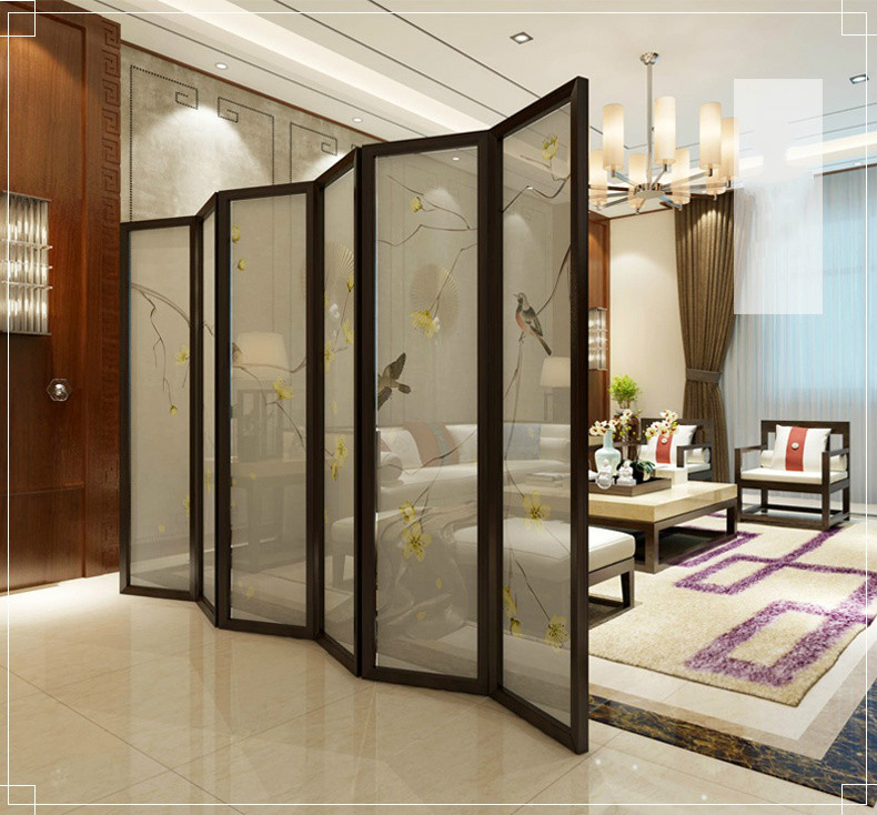 精致油畫(huà)屏風(fēng)，秀麗中式屏風(fēng)