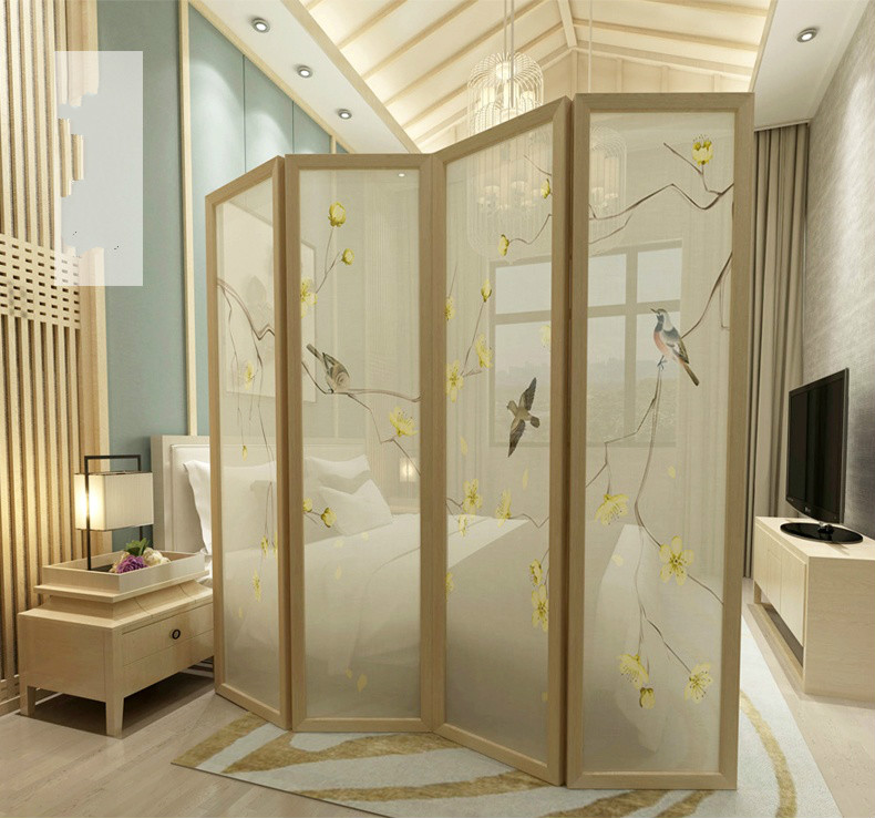 精致油畫(huà)屏風(fēng)，秀麗中式屏風(fēng)