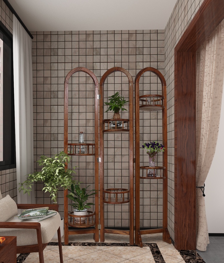 簡約花藝雅韻屏風(fēng)，百搭中式屏風(fēng)