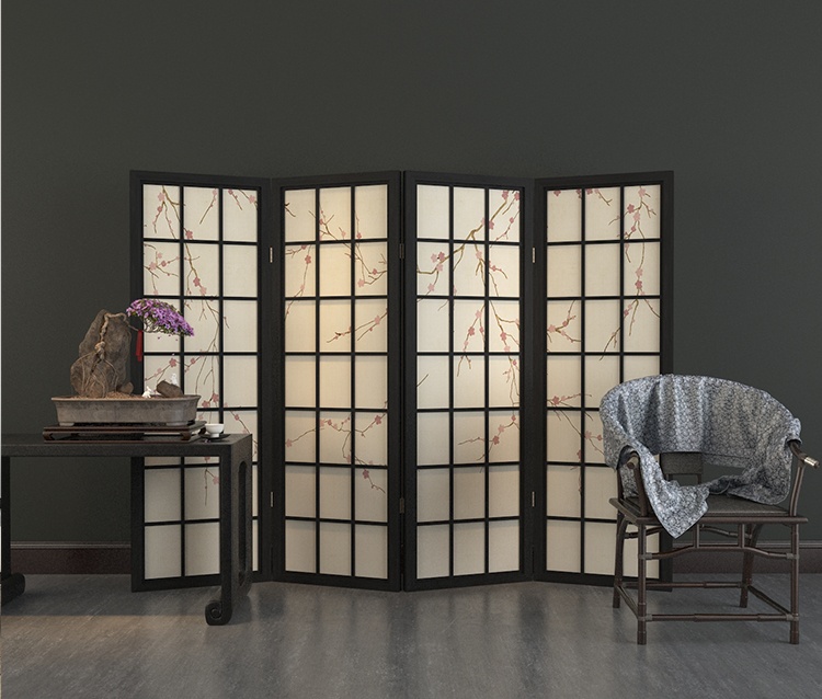 梅花油布屏風，經典中式屏風