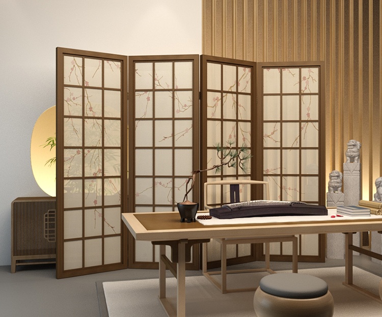 梅花油布屏風，經典中式屏風