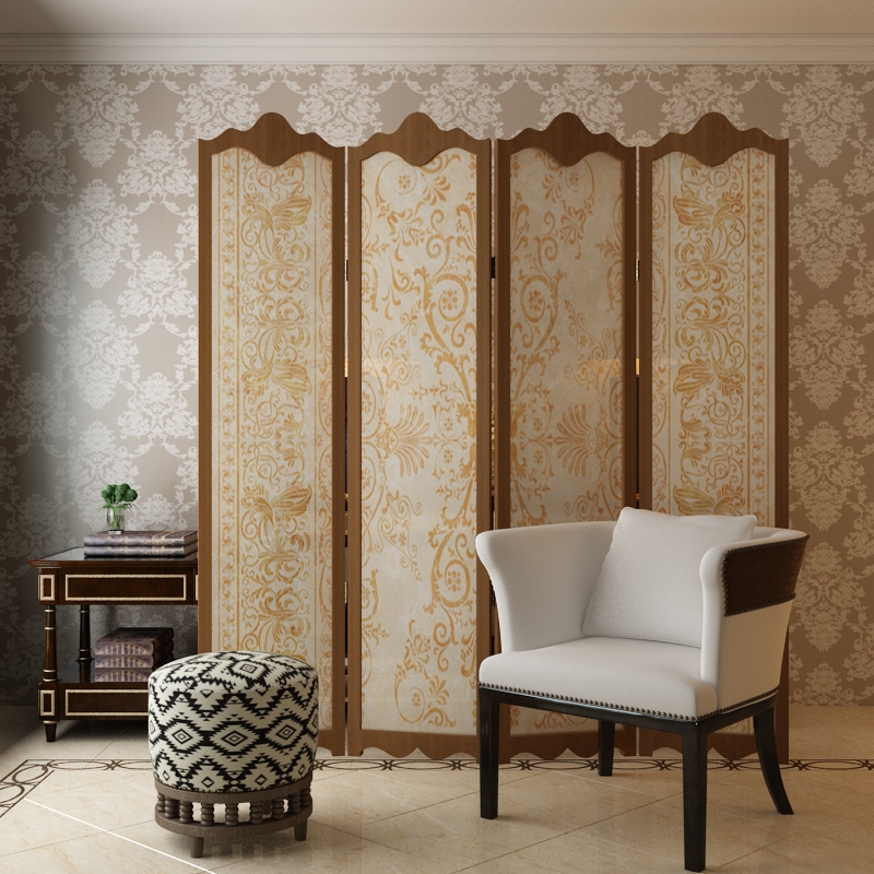 歐式簡約屏風，簡約布藝屏風