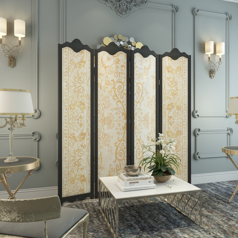 歐式簡約屏風，簡約布藝屏風