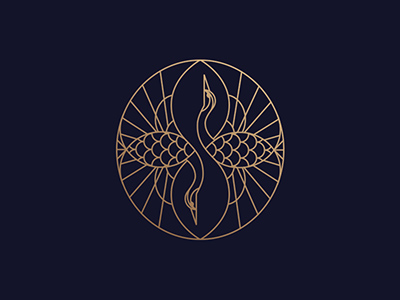 仙風道骨白鶴logo，精致典雅logo圖片