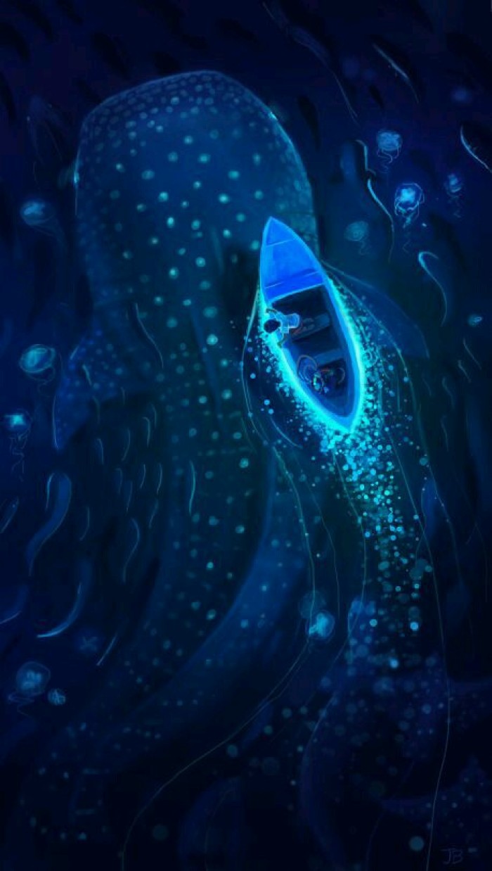 空靈浩大簡約插畫，風格靜謐手繪插畫