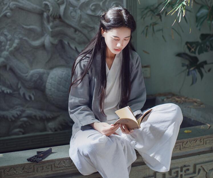 兩款復(fù)古亞麻民國風(fēng)漢服，白色簡約中式漢服