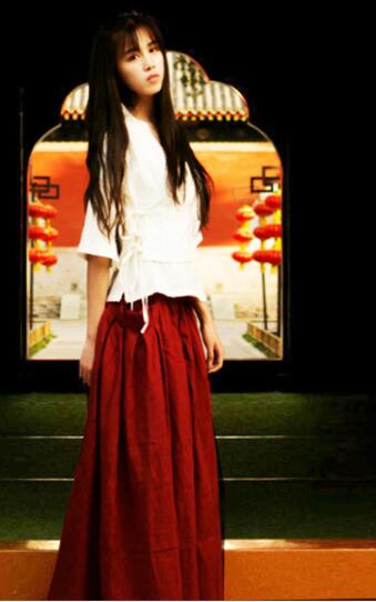 民族風漢元素古風漢服，棉麻女裝漢服美女圖片