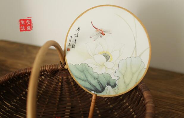 古典漢風宮廷團扇，清新文藝復古圓扇子