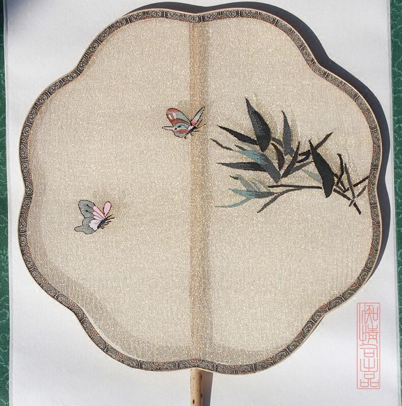 夢蝶緙絲團扇，梅鹿竹宮扇團扇
