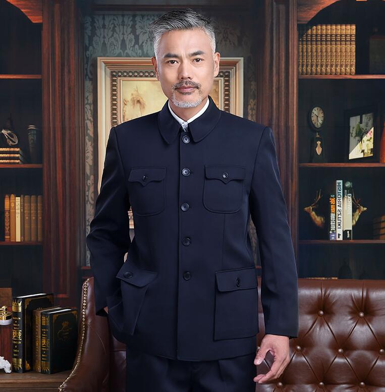 簡約大方的翻領(lǐng)男裝外套中山裝