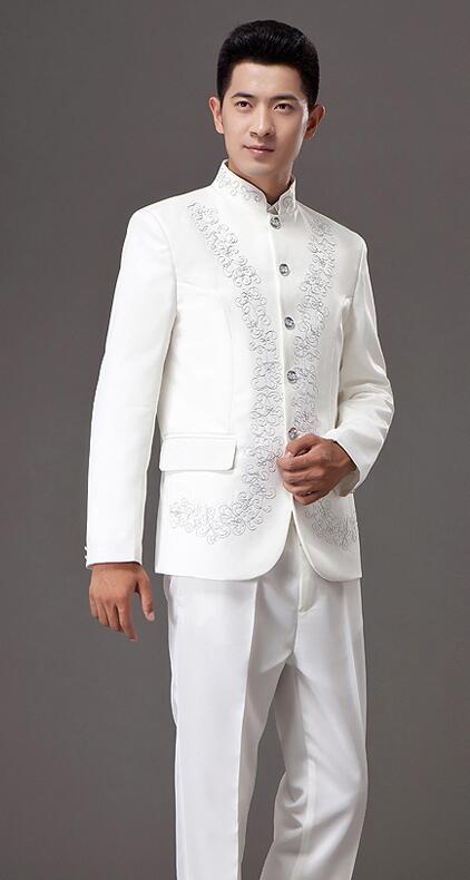 青年修身中山裝，立領(lǐng)中山裝演出服