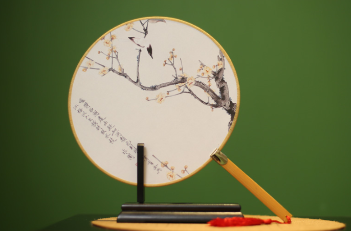 家佳樂文學(xué)宮扇女式團(tuán)扇，古風(fēng)工藝漢服古典扇子圖