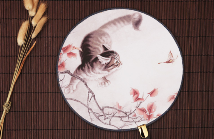 家佳樂文學(xué)宮扇女式團(tuán)扇，古風(fēng)工藝漢服古典扇子圖