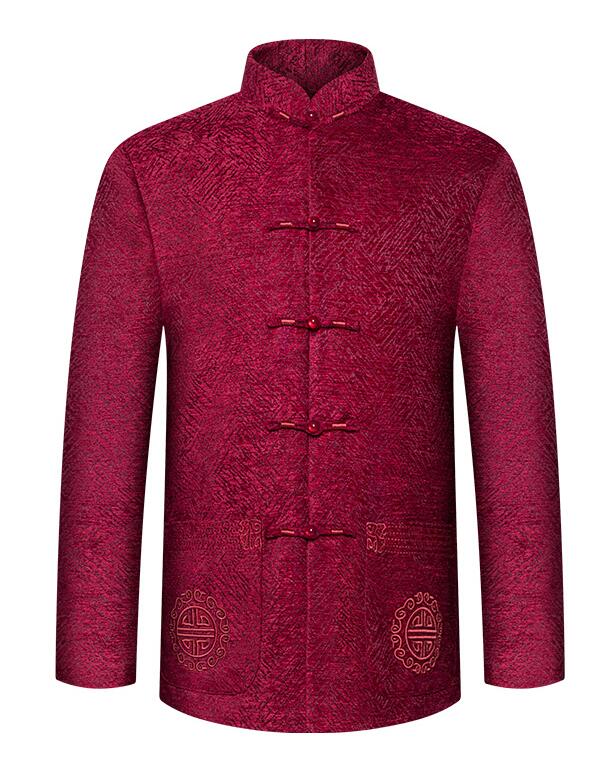 中老年人款仿唐中山裝，家佳樂文學復古刺繡中山裝