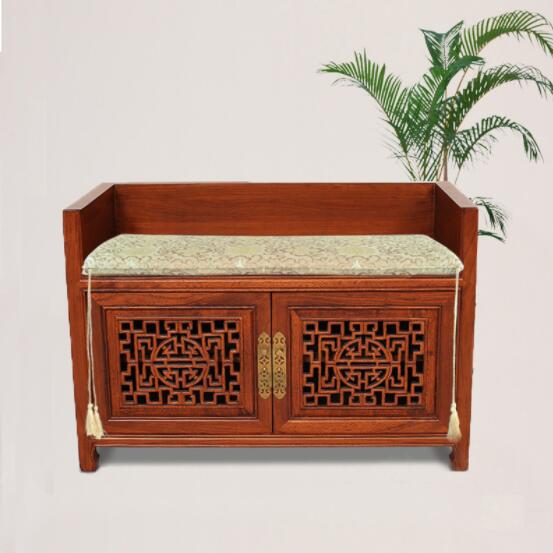 古典榆木家具，中式儲物玄關(guān)凳子