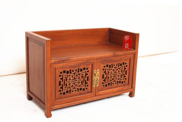古典榆木家具，中式儲物玄關(guān)凳子