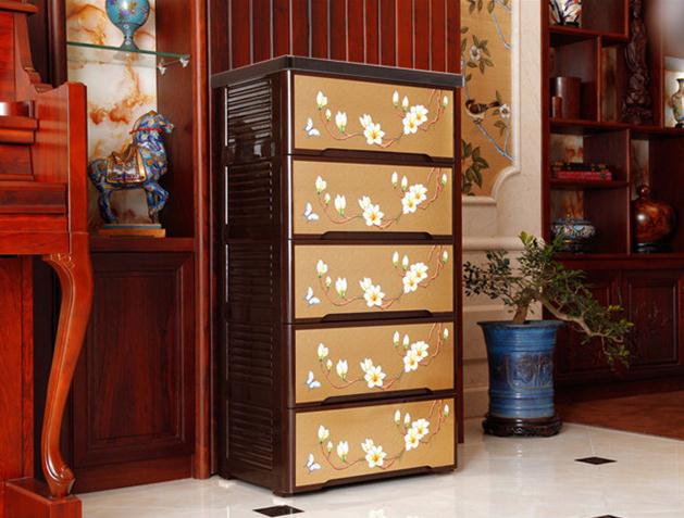 家佳樂文學(xué)復(fù)古儲物柜，多層組合整理柜五斗柜