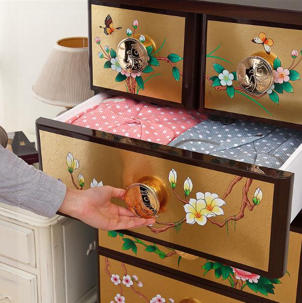 家佳樂文學(xué)復(fù)古儲物柜，多層組合整理柜五斗柜