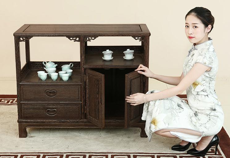 明清古典雞翅木柜子，中式仿古實(shí)木原木儲(chǔ)物柜