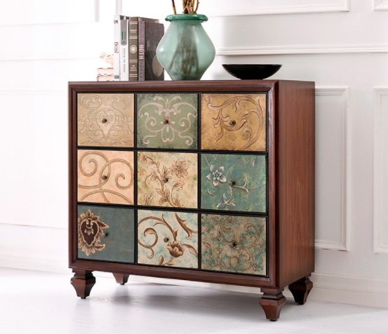 三斗柜客廳實木儲物收納復(fù)古抽屜玄關(guān)柜子