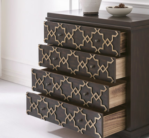 新古典實(shí)木四斗柜子，擦色工藝收納柜子