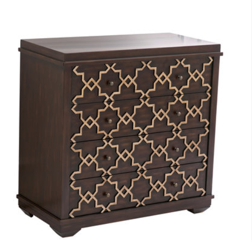 新古典實(shí)木四斗柜子，擦色工藝收納柜子