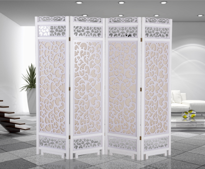 兩色中式仿古隔斷屏風(fēng)，實(shí)木鏤空雙面屏風(fēng)