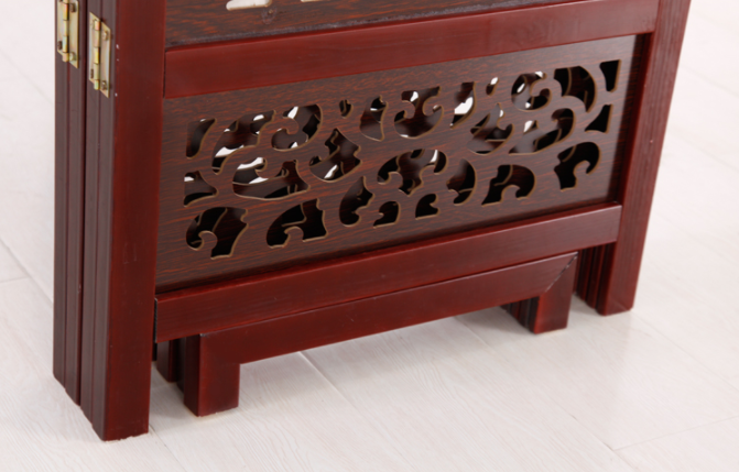 兩色中式仿古隔斷屏風(fēng)，實(shí)木鏤空雙面屏風(fēng)