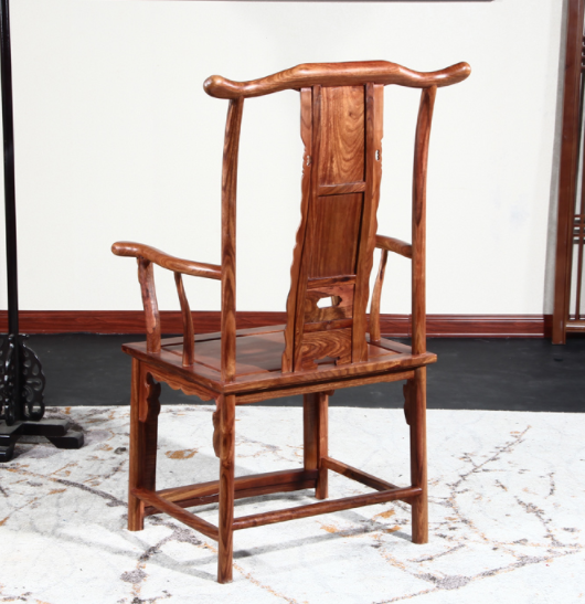 中式實(shí)木太師椅，刺猬紫檀靠背椅子