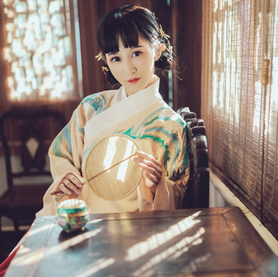 交領(lǐng)襖裙?jié)h服，改良琵琶袖馬面裙