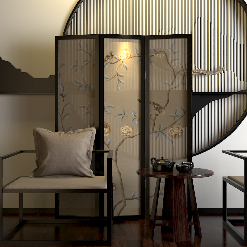 五款簡約大方屏風(fēng)，清新印花屏風(fēng)隔斷