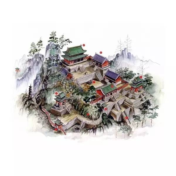 穿墻透壁，手繪中國古代經(jīng)典古建筑