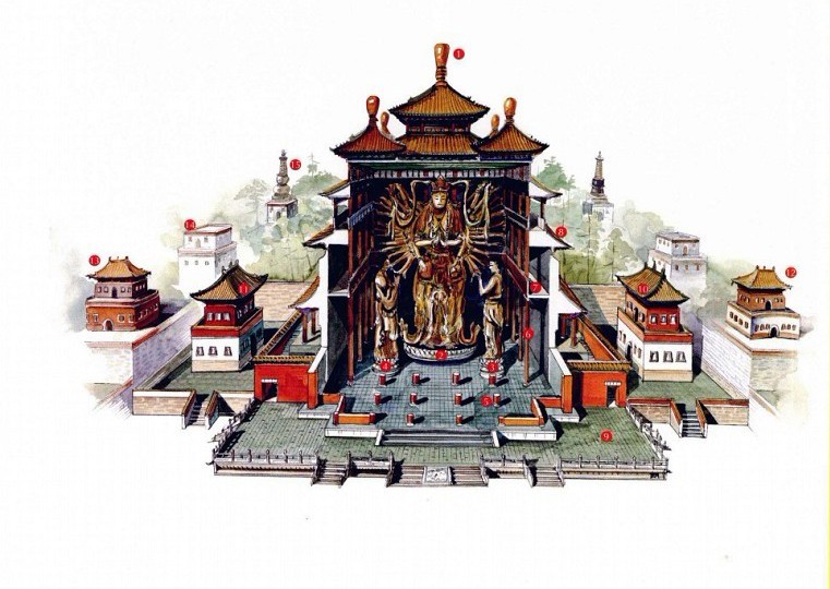 穿墻透壁，手繪中國古代經(jīng)典古建筑