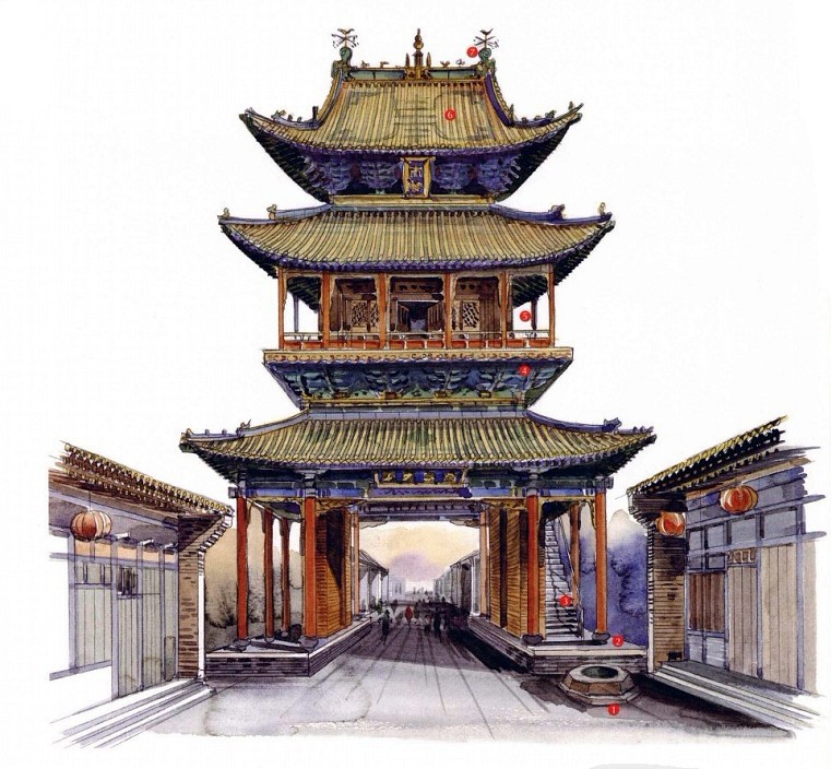 穿墻透壁，手繪中國(guó)古代經(jīng)典古建筑