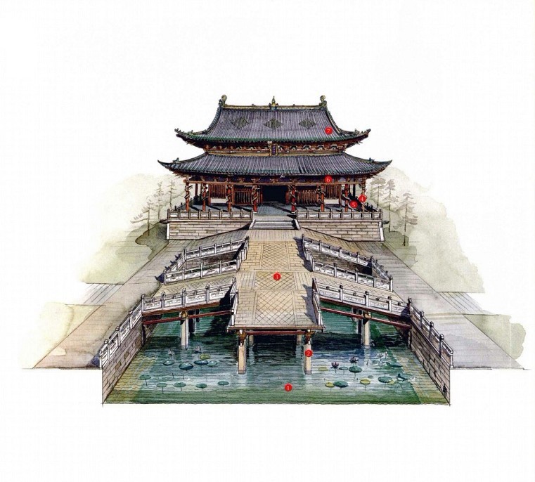 穿墻透壁，手繪中國古代經(jīng)典古建筑