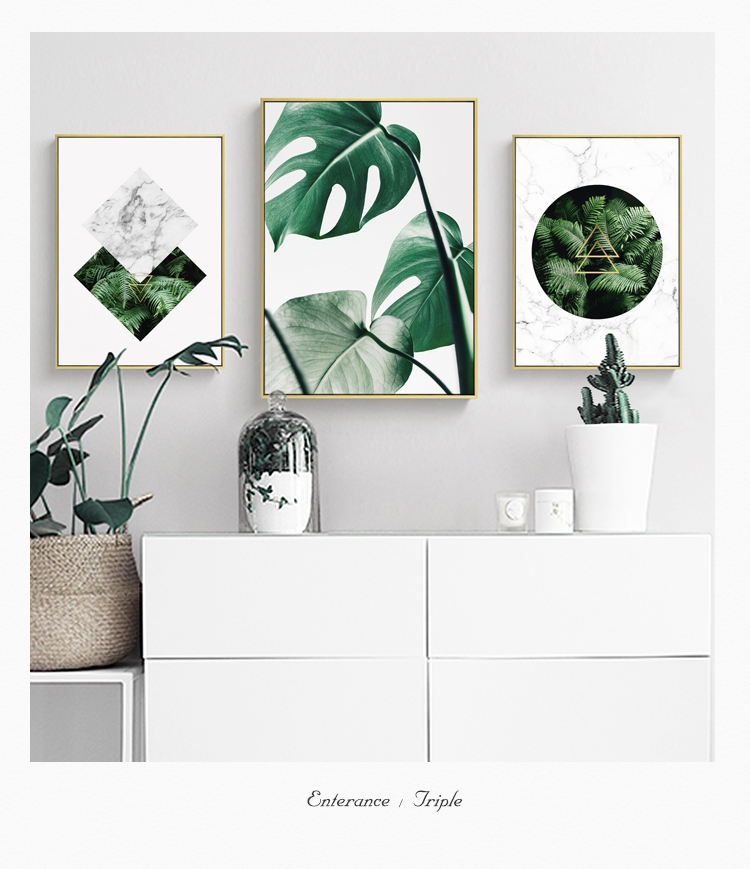 清新植物裝飾畫，簡約大氣客廳裝飾畫