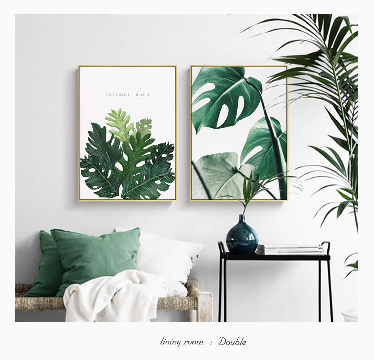 清新植物裝飾畫，簡約大氣客廳裝飾畫