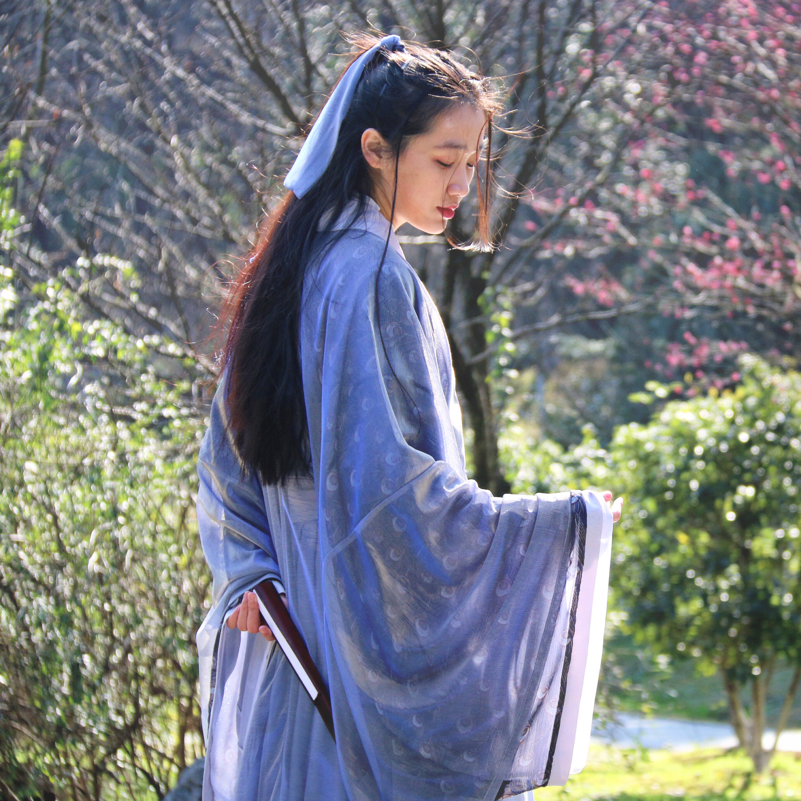 兩重衣齊腰襦裙?jié)h服，清新典雅漢服圖片