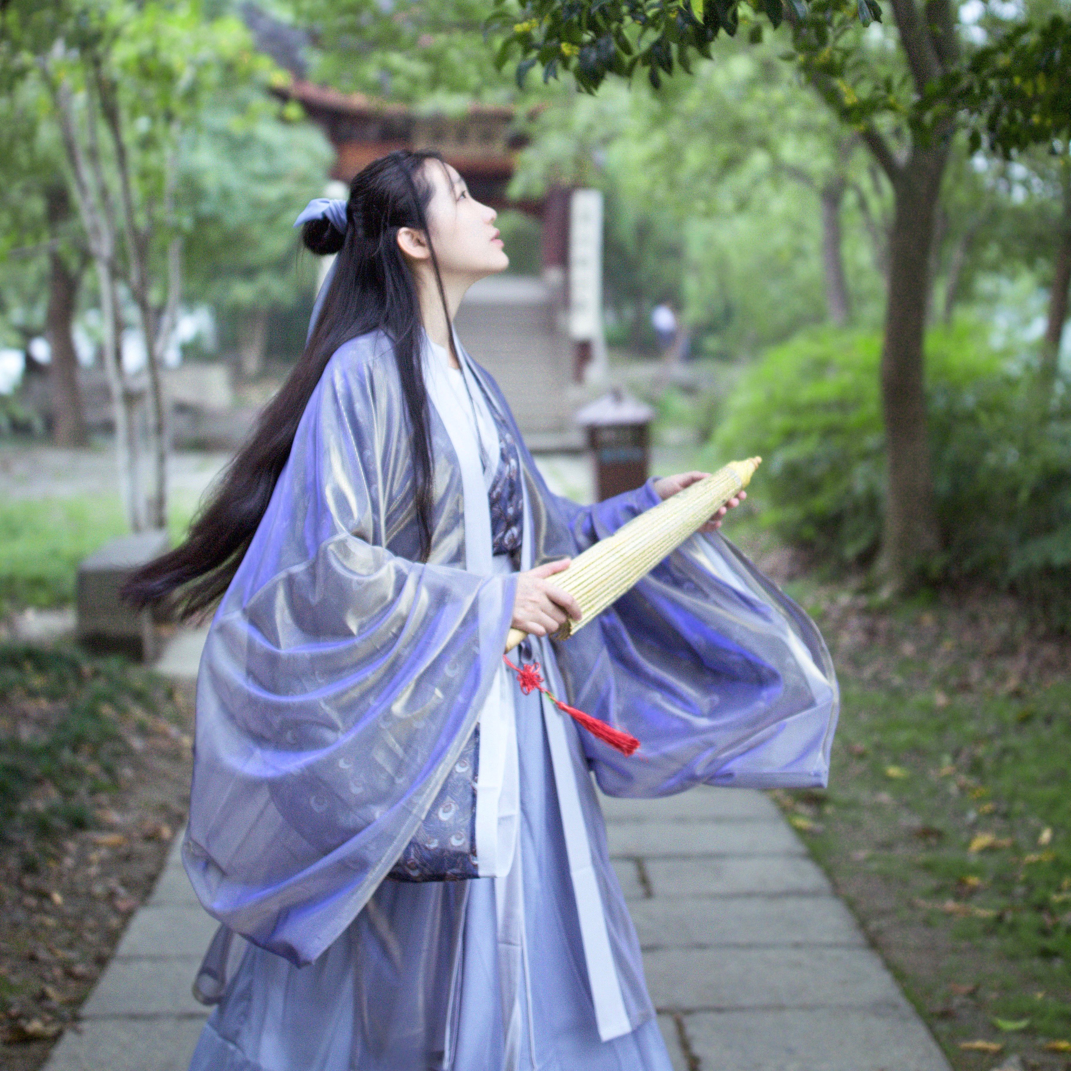 兩重衣齊腰襦裙?jié)h服，清新典雅漢服圖片