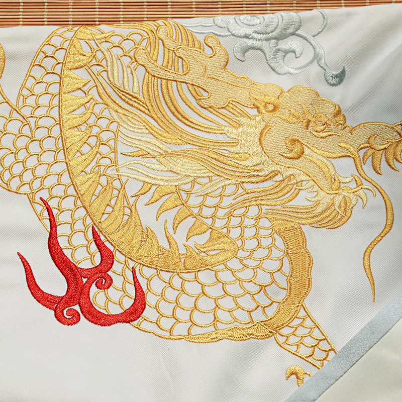 古風(fēng)俠女漢服，龍紋羿射中國(guó)紅漢服