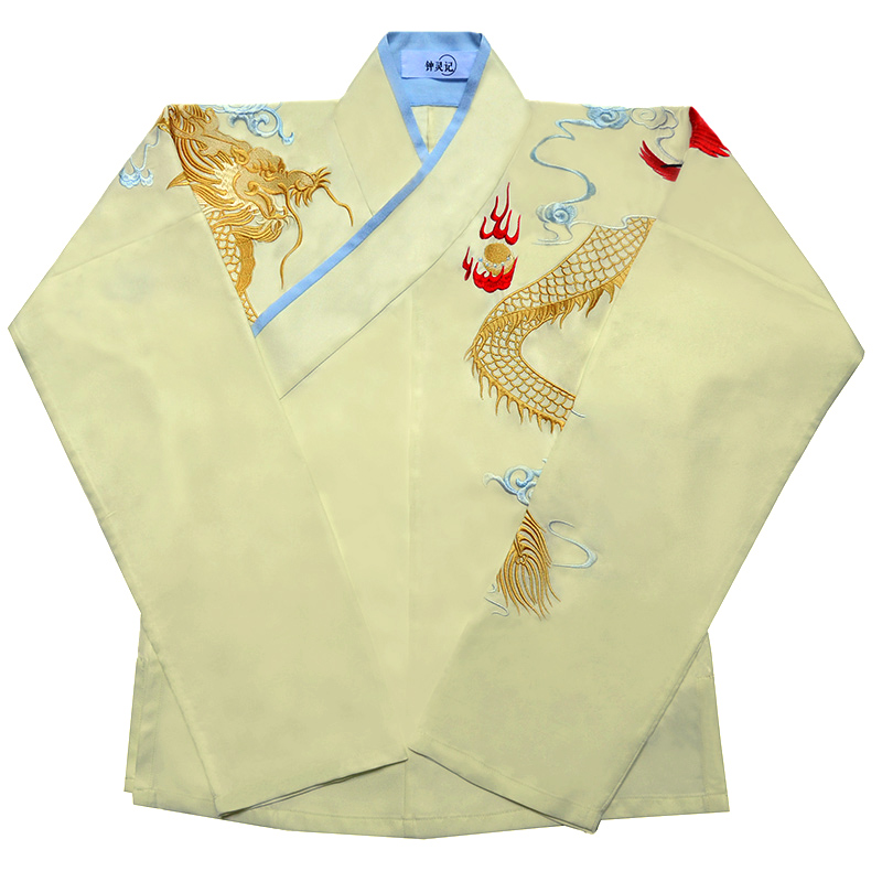 古風(fēng)俠女漢服，龍紋羿射中國(guó)紅漢服