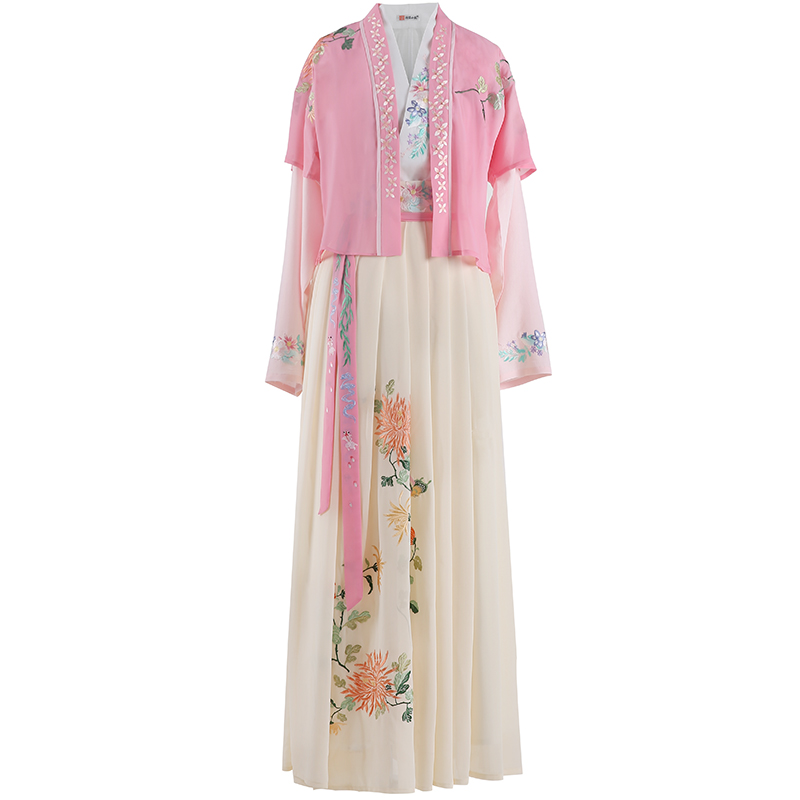 淺色交領(lǐng)半臂漢服，清風(fēng)拂面若縹緲如仙漢服