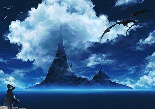 藍(lán)色系唯美插畫圖片